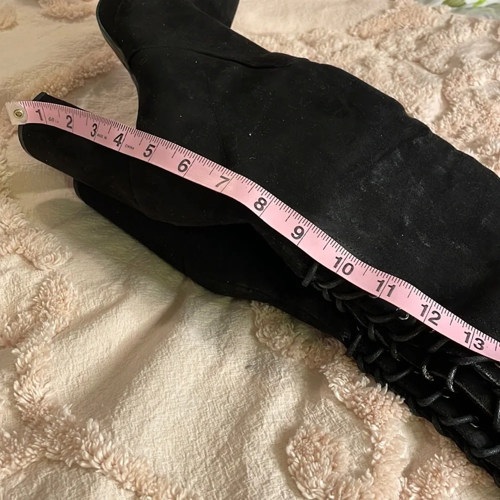 Thigh High Platform High Heel Laced Boots - Picture 11 of 15